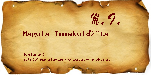 Magula Immakuláta névjegykártya